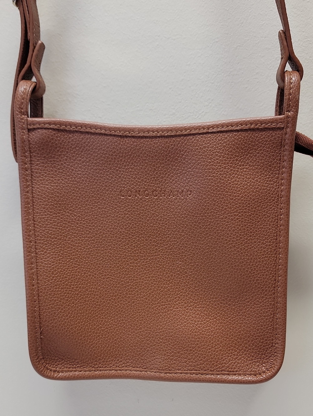 LONGCHAMP Le Foulonnè Small Brown Leather Crossbody Bag